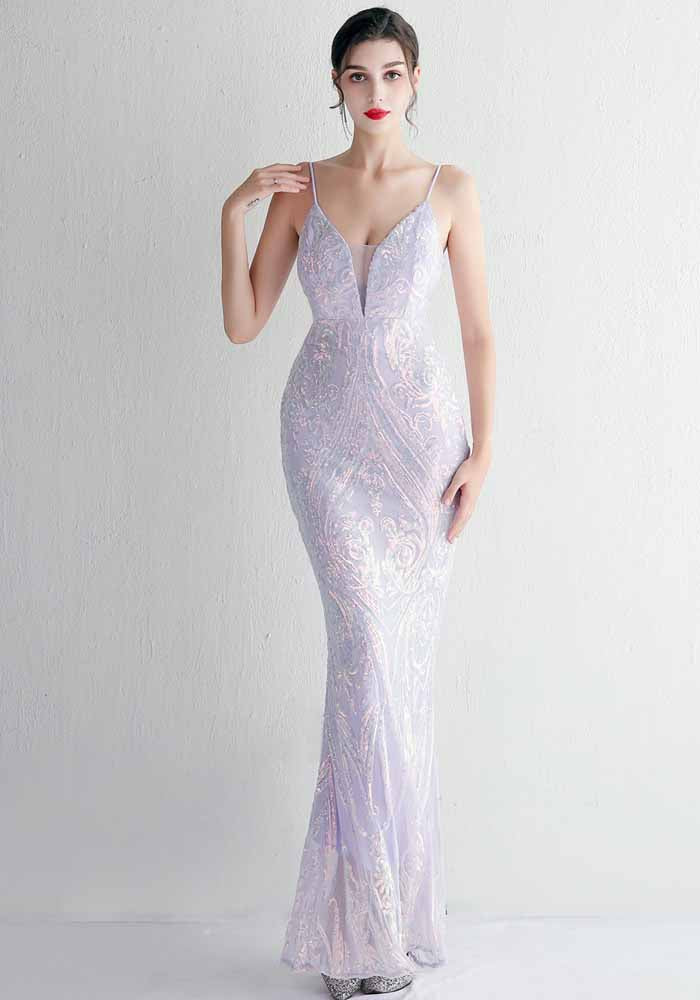 Plus Size Women Luxury Sequin Formal Party Evening Dress