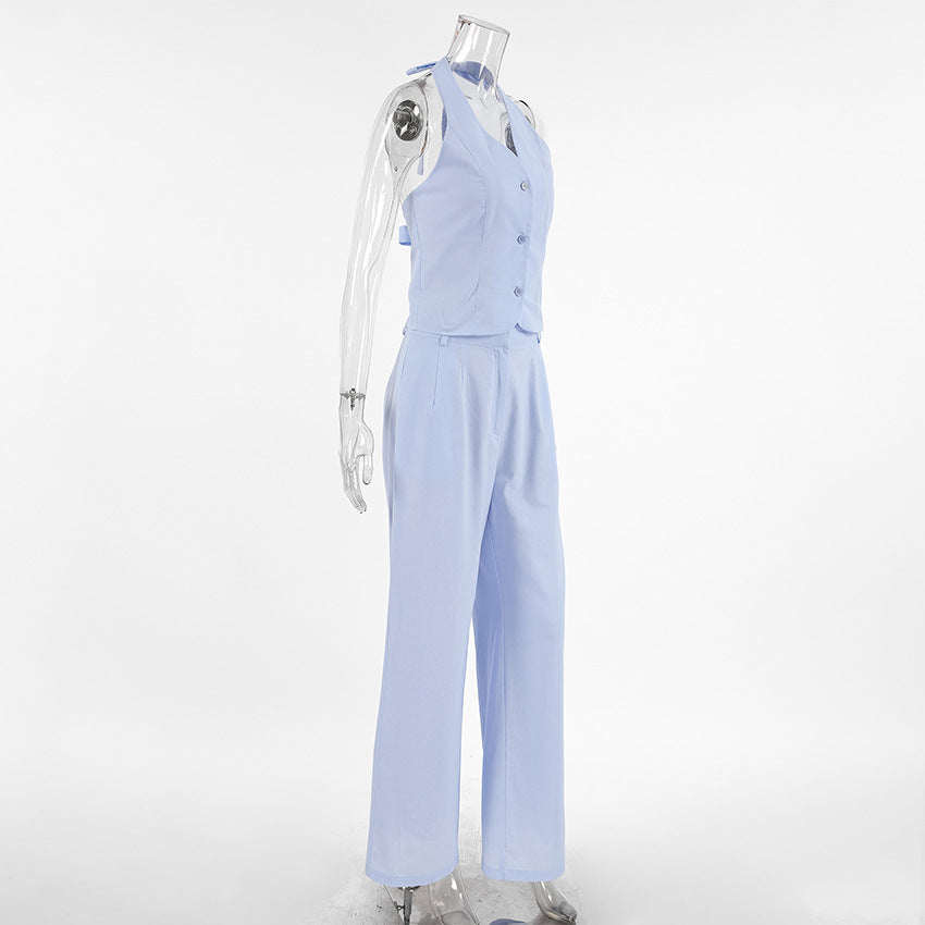 Women Summer Sleeveless Vest and Pants Two Piece Set 5