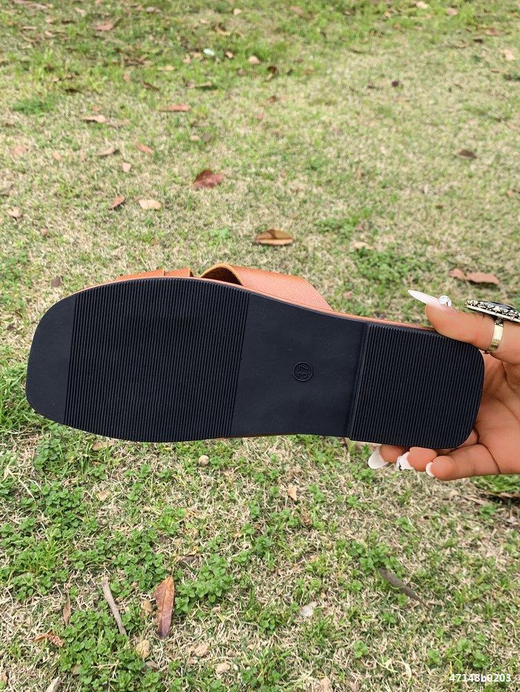 Women's Plus Size casual one strap flat slippers 15