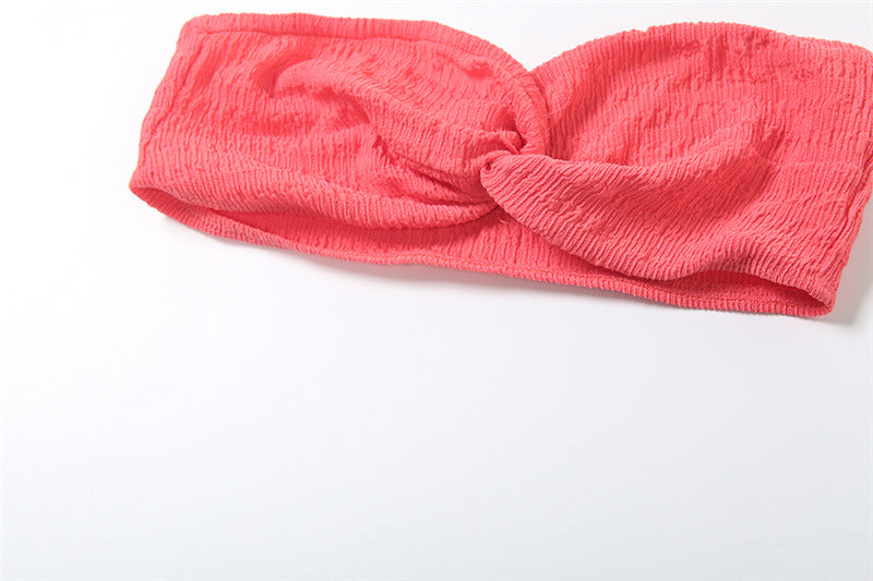 Women Summer Sexy Strapless Top and Long Skirt Two-Piece Set 22