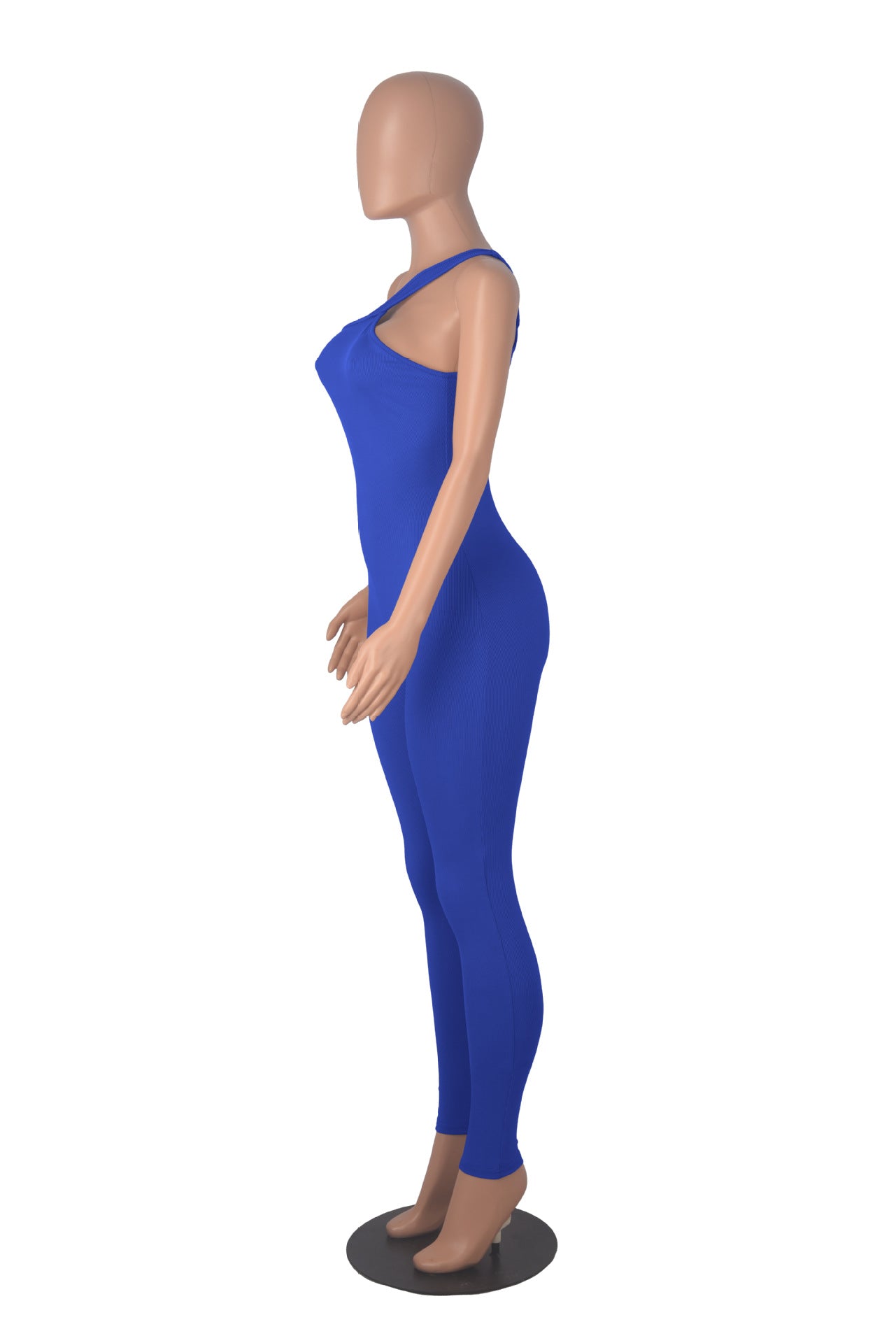 Quick-Drying Ribbed Yoga Jumpsuit One-Piece Sleeveless Stretch Tight Fitting Romper 16