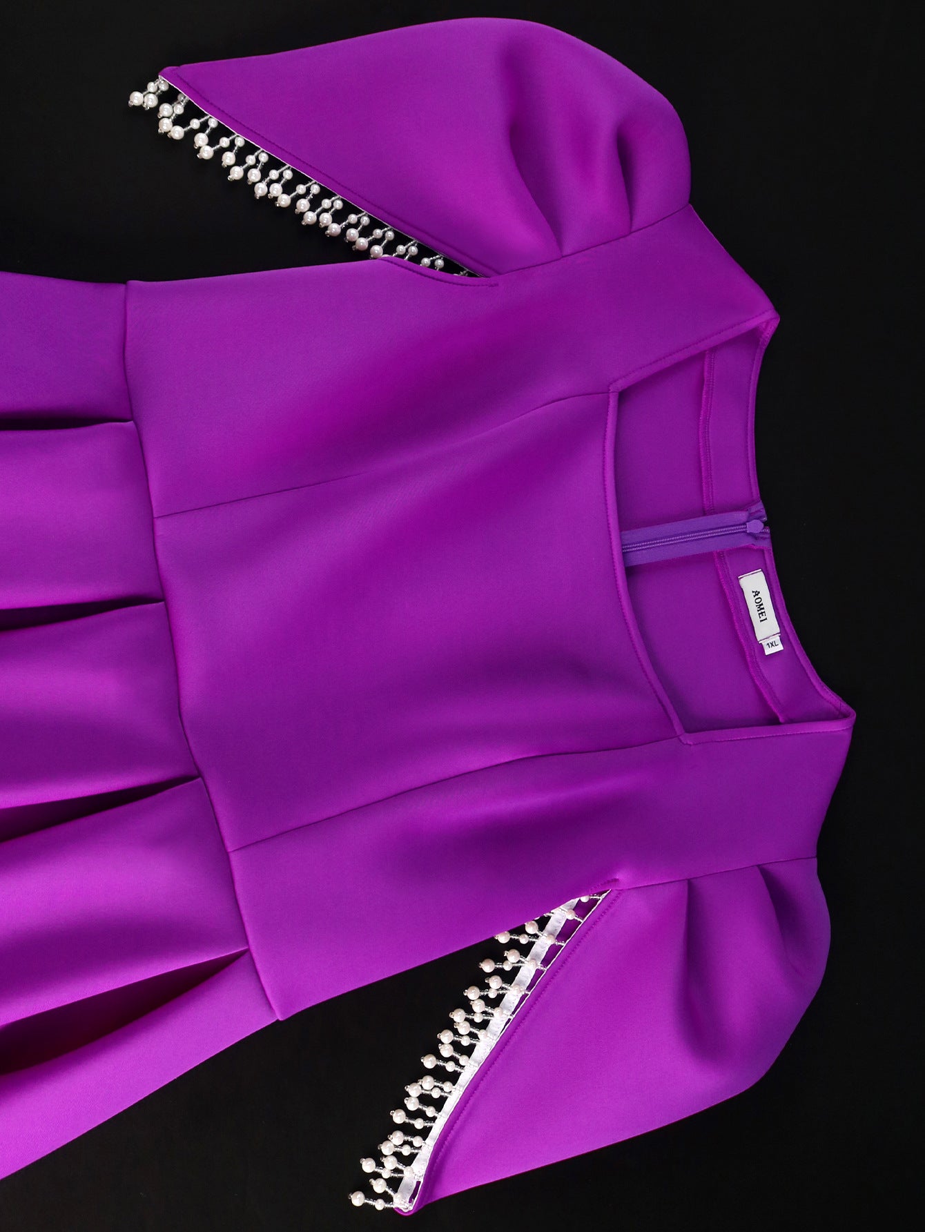 Square neck beaded sleeve high waist a-line Formal Party cocktail Plus Size dress 9