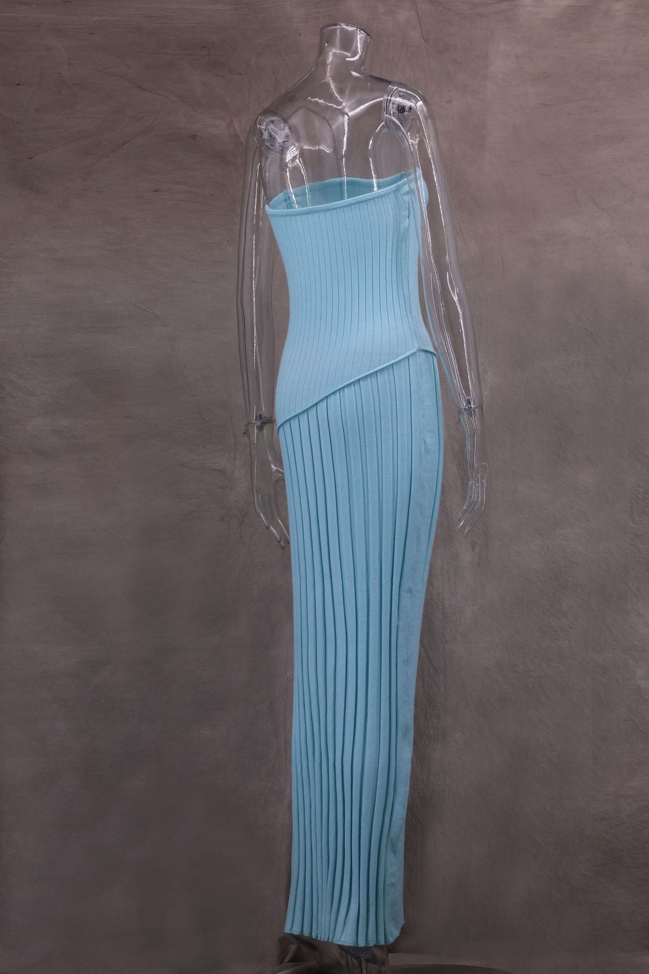 Women spring Summer Strapless twist flower split dress 9