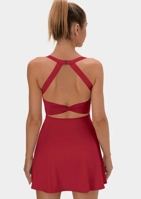 Women's High-Stretch Backless Sports Mini Dress 8