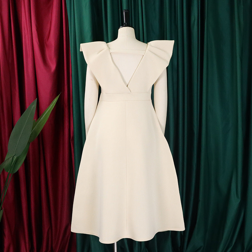 Women's Deep V Neck Sexy Swing Formal Party Dress 19