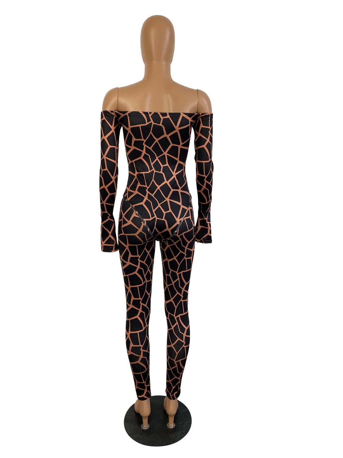 Women Long Sleeve Printed Bodysuit and Pant Two-piece Set 35