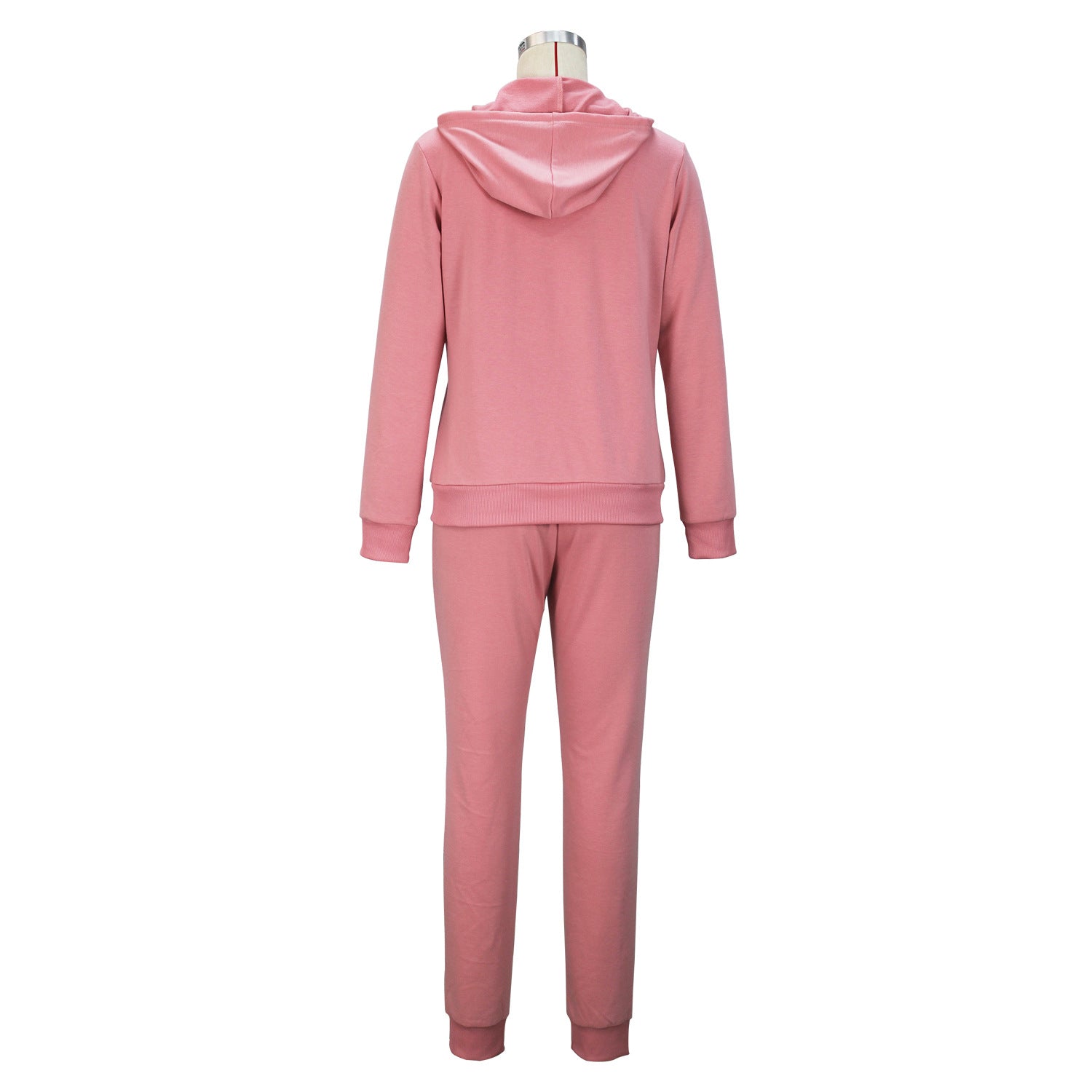 Spring, Autumn And Winter Women's Fashion Solid Color Hooded Top Pants Casual Set 5