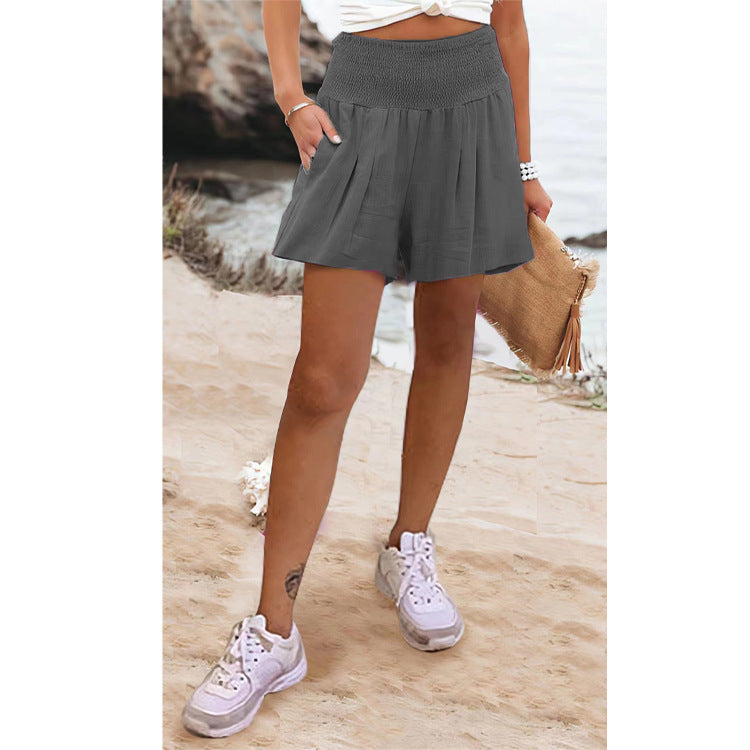 Women's Solid Color High Waist Casual Shorts 14