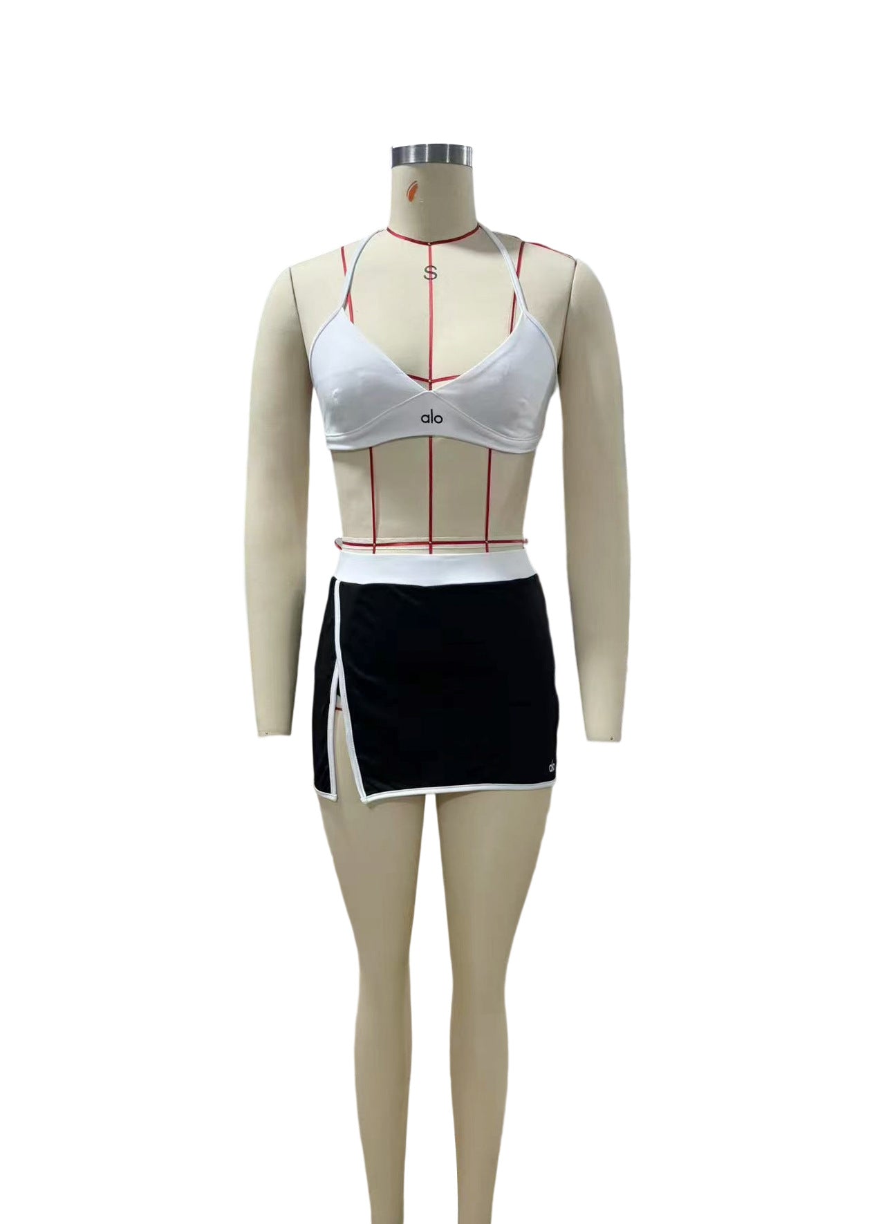 Sexy Sports Straps Skirt Set 9