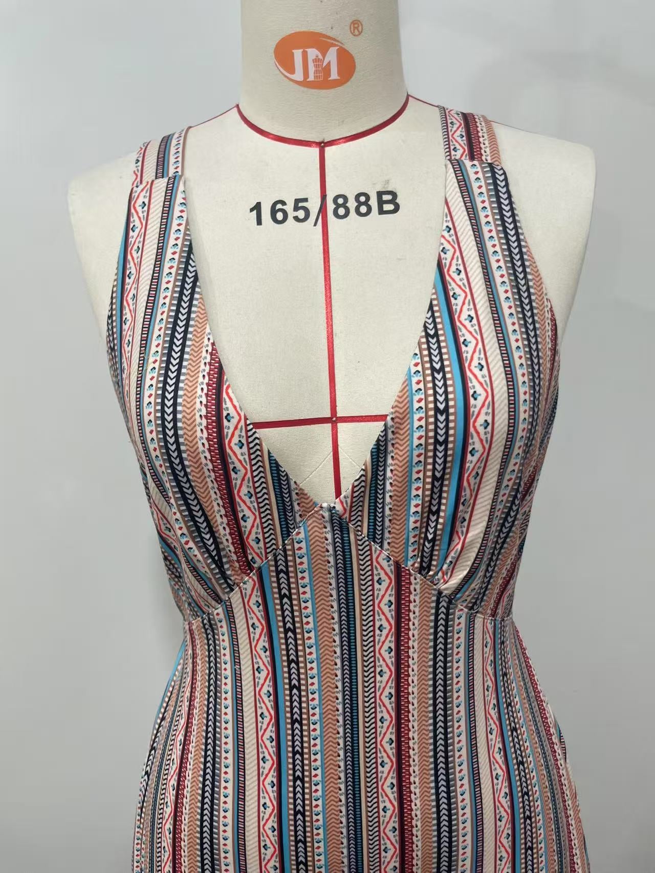 Women Striped Lace-Up Dress 5