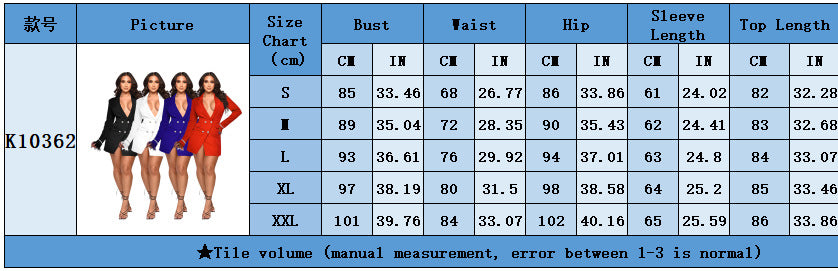 Women V Neck Button Cuff Beaded Blazer Dress 14