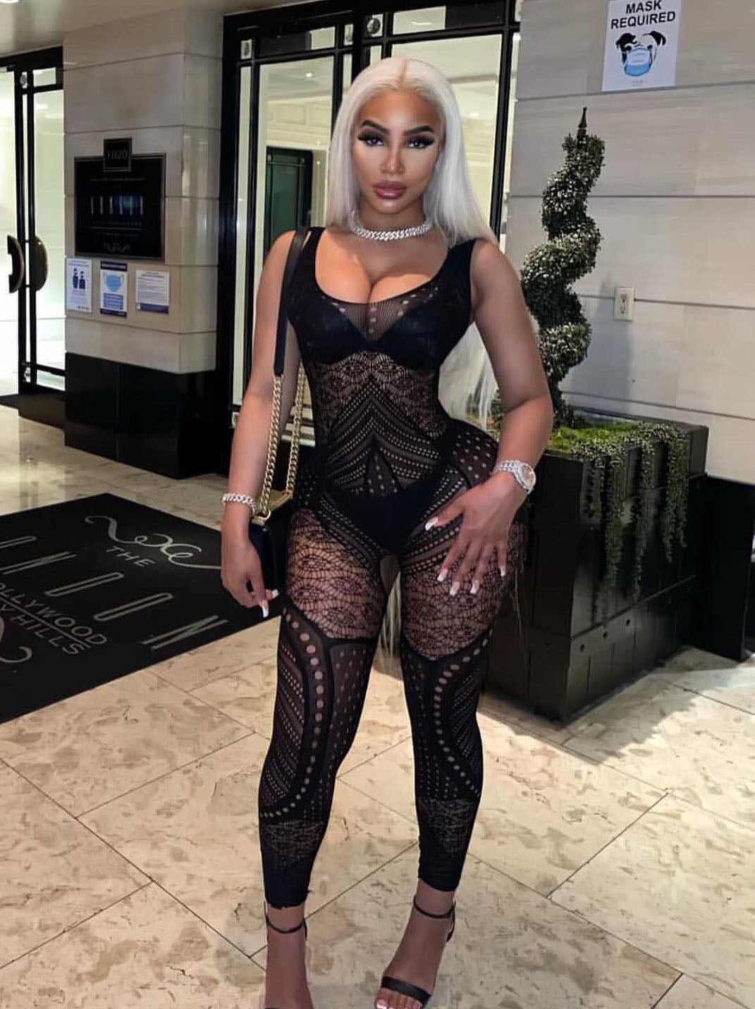 Women Hollow Sexy Halter Neck Mesh Backless Jumpsuit Sexy Lingerie 12