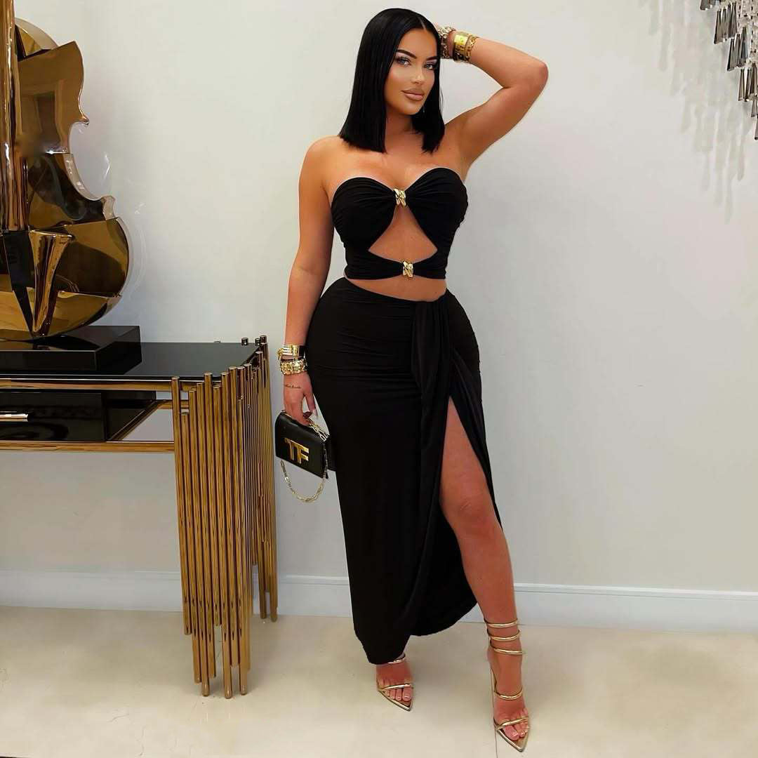 Solid Color Sexy Summer Skirt Set 4