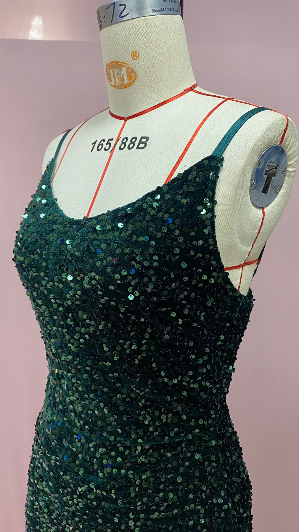 Summer Women's High Waist Sexy Fashion Straps Sequin Slit Dress 20