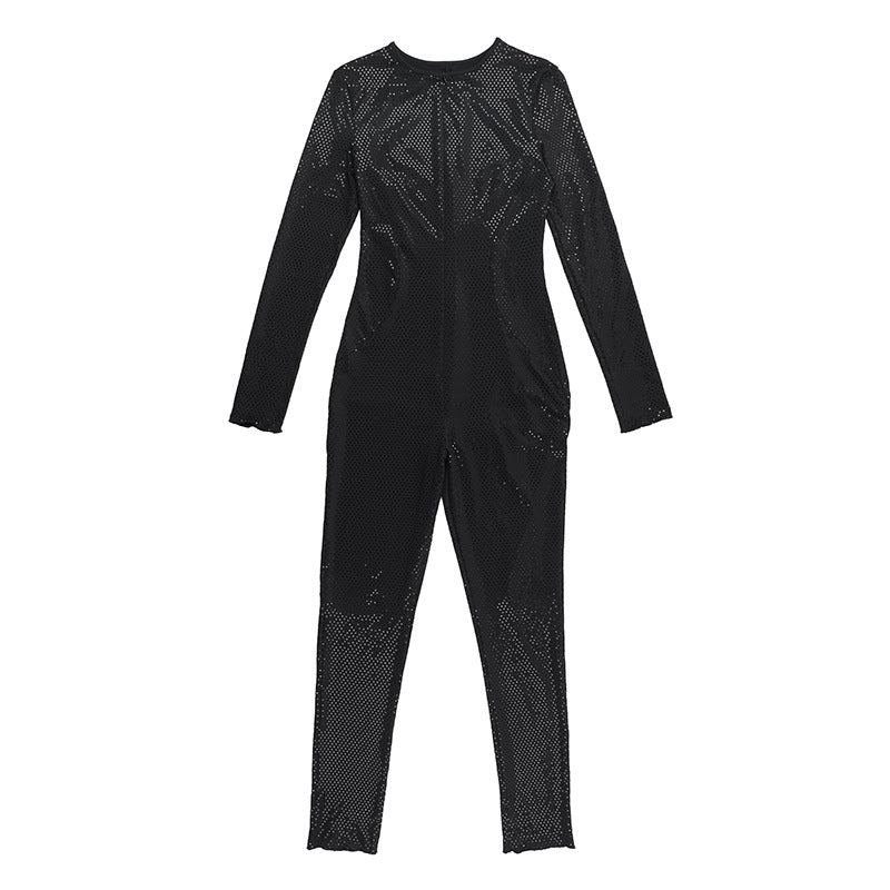 Women Fall Long Sleeve Black Jumpsuit 7