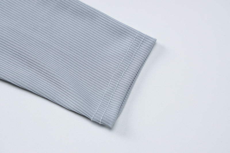 Autumn And Winter Women's Knitting Ribbed High Stretch Sports And Fitness Two-Piece Shorts Set For Women 15