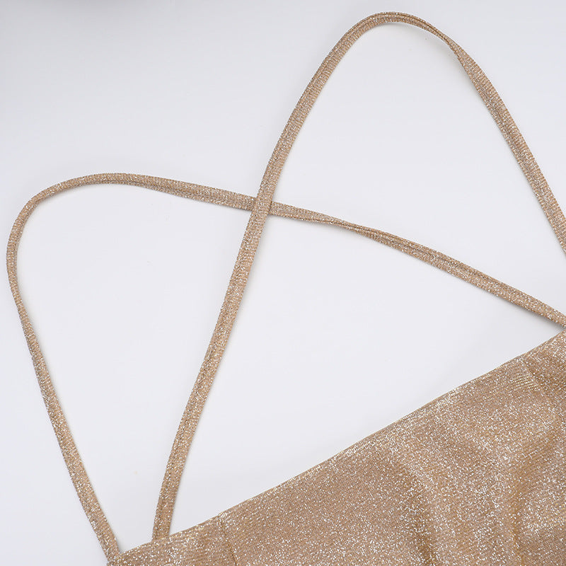 Spring Sexy strap Low Back Lace-Up Women long Dress 11