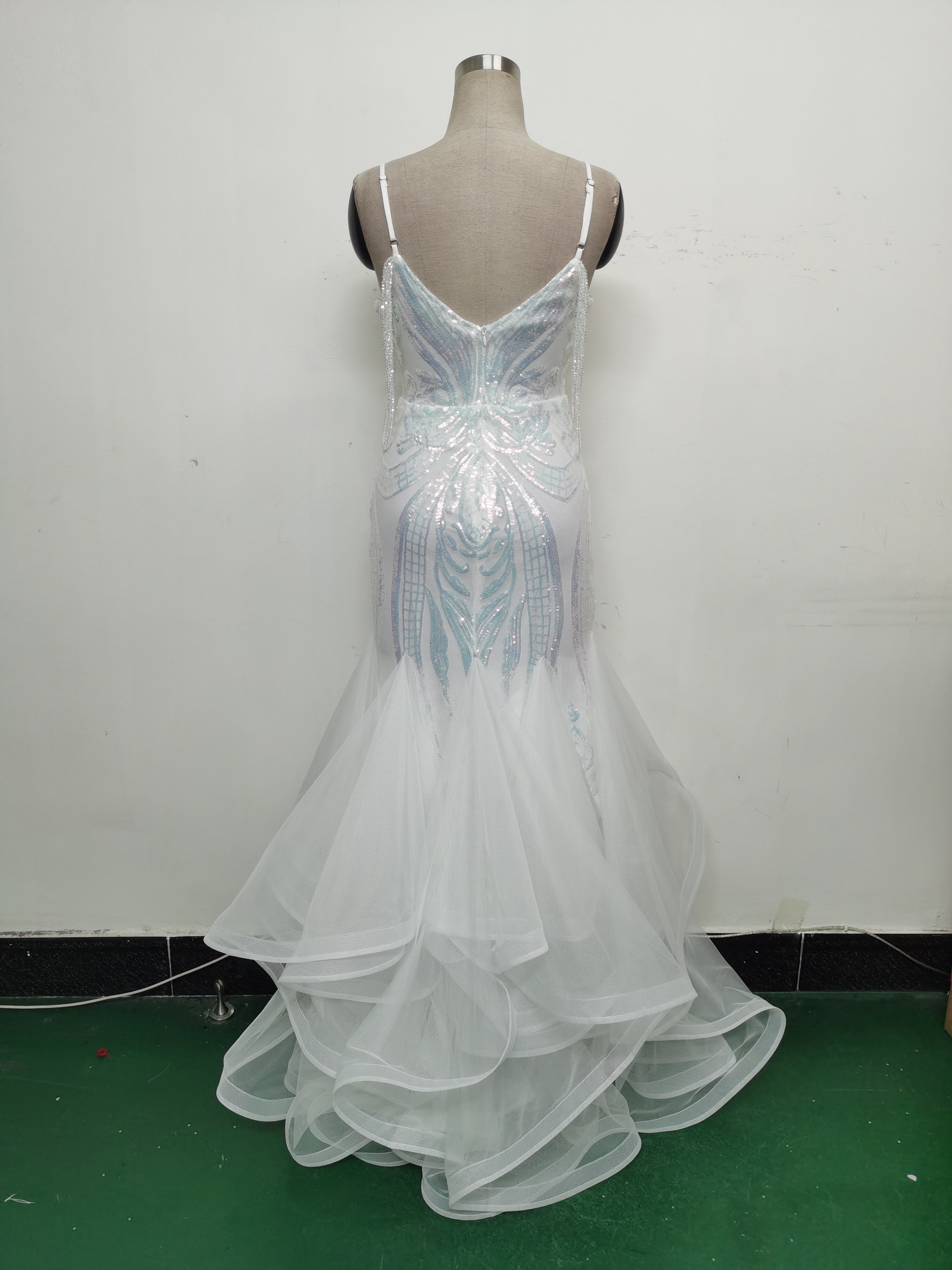 Sequin Patchwork Mesh Luxury Evening Dress 27