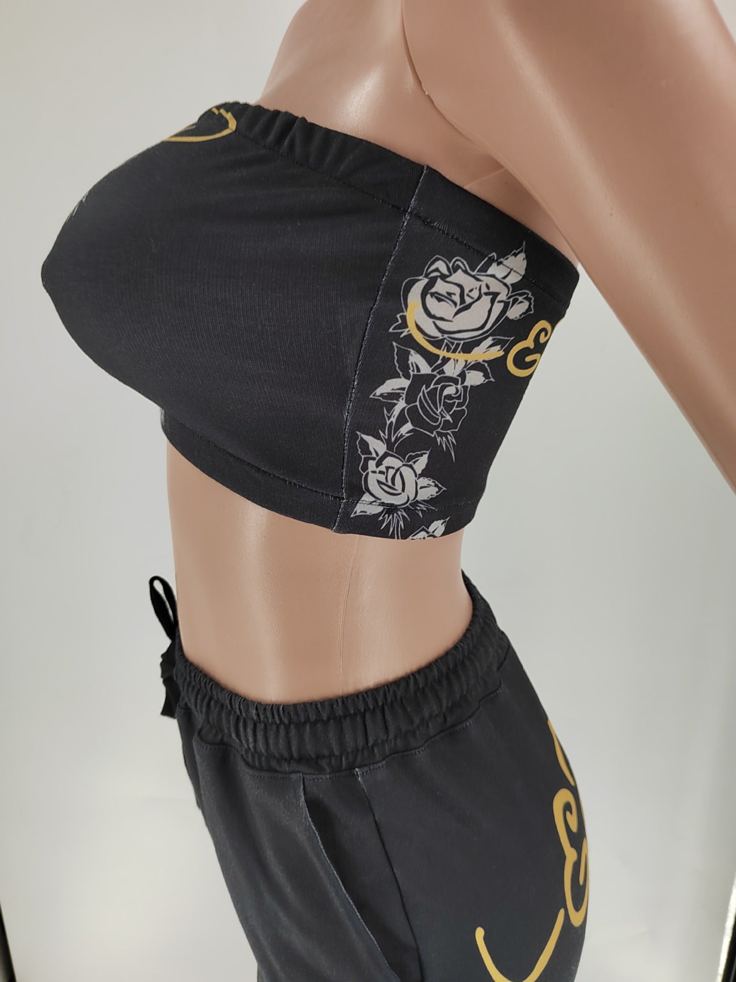 Women Casual Print wrap chest Top and Trousers Two Piece Set 5