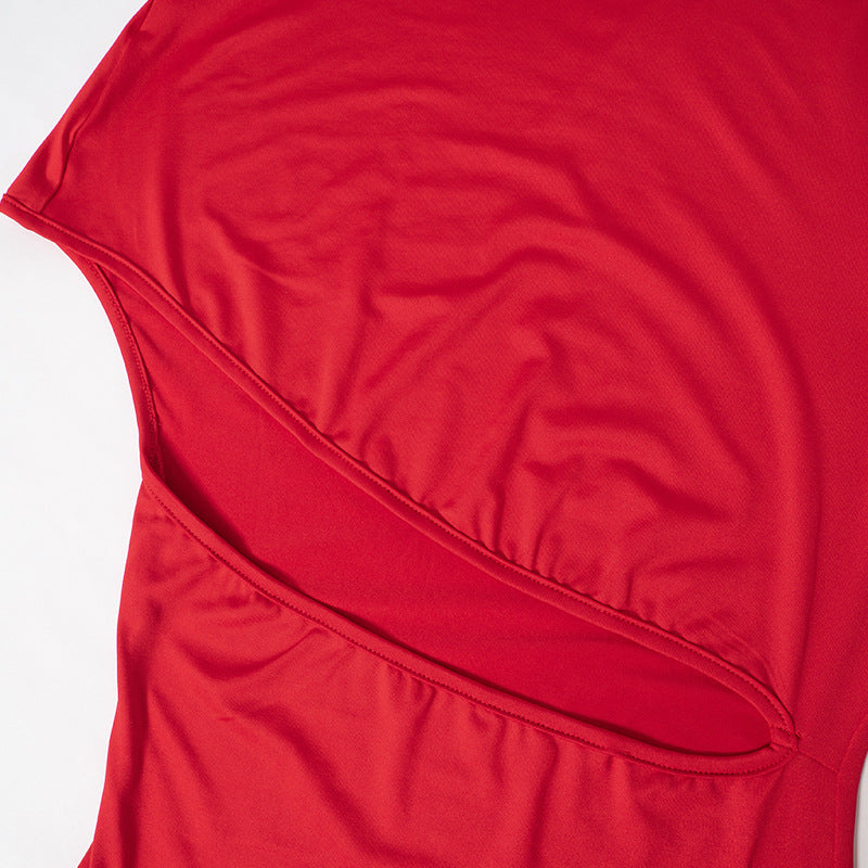 Women Fall Winter Irregular Long Sleeve Cut Out Dress 17