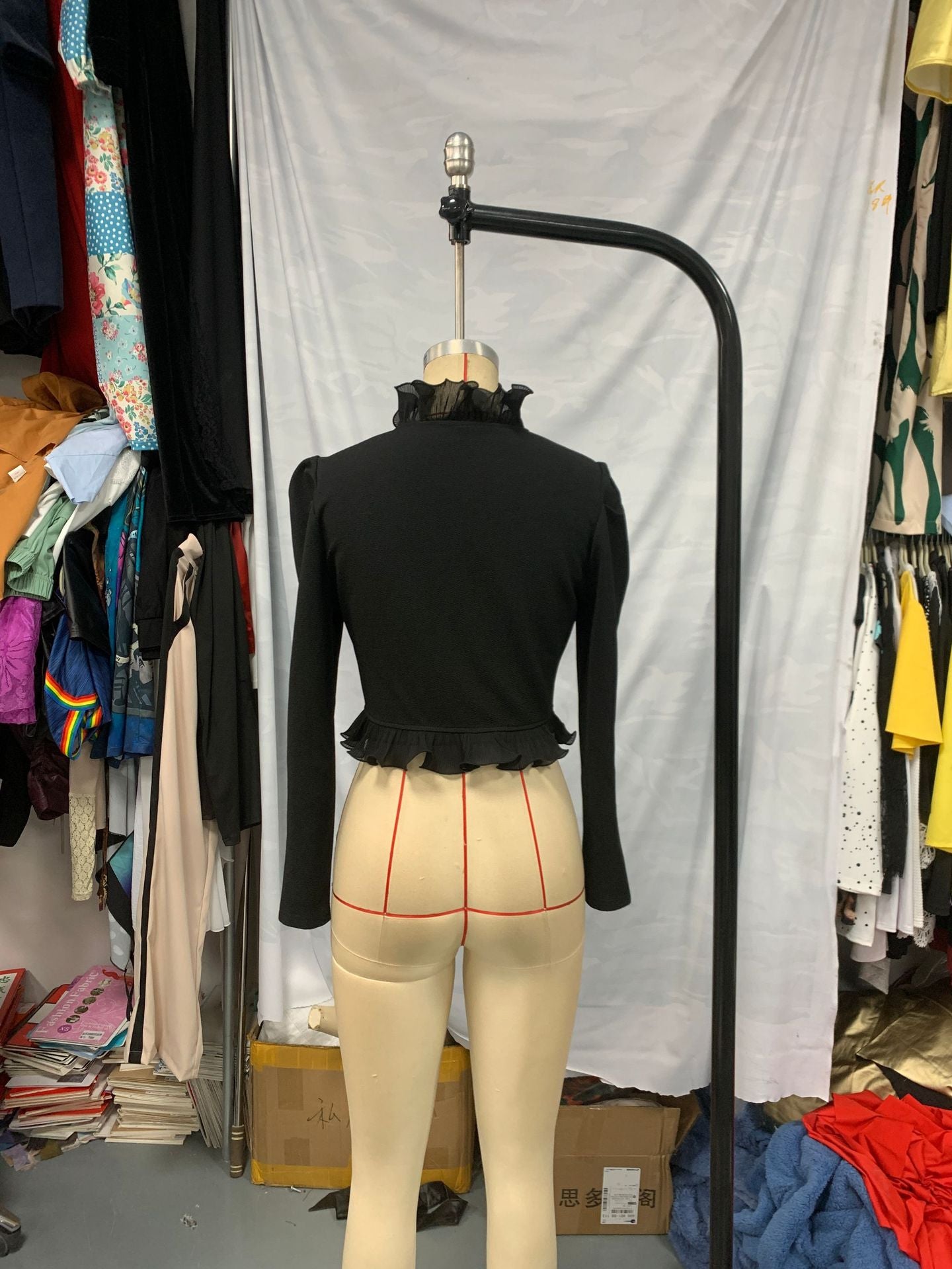 Ruffle Women Spring Long Sleeve Top Short Jacket 7