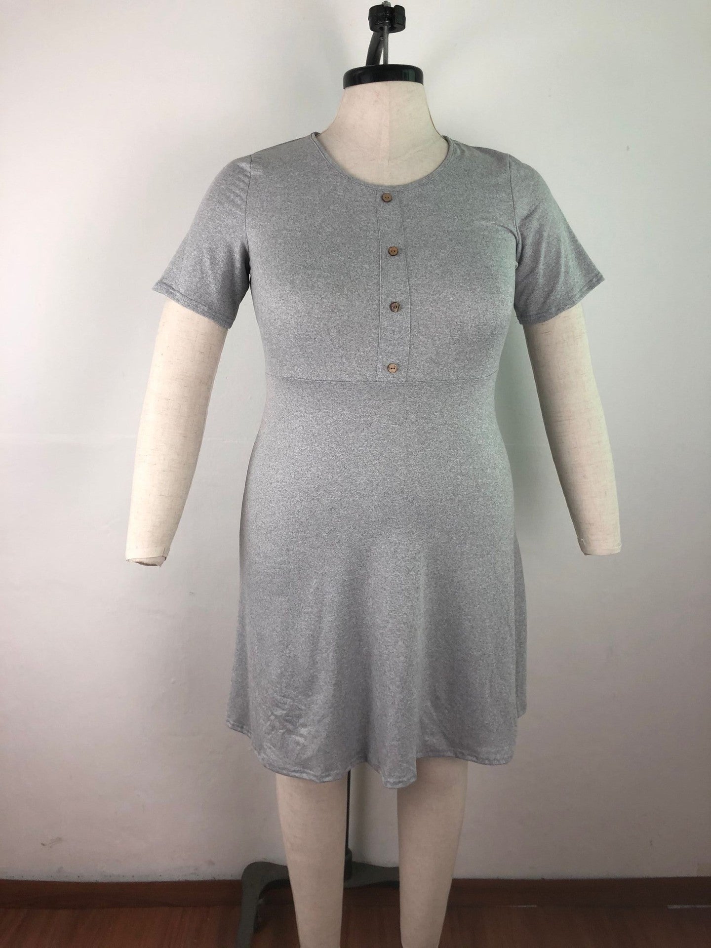 Plus Size Women Loose Solid Dress 3