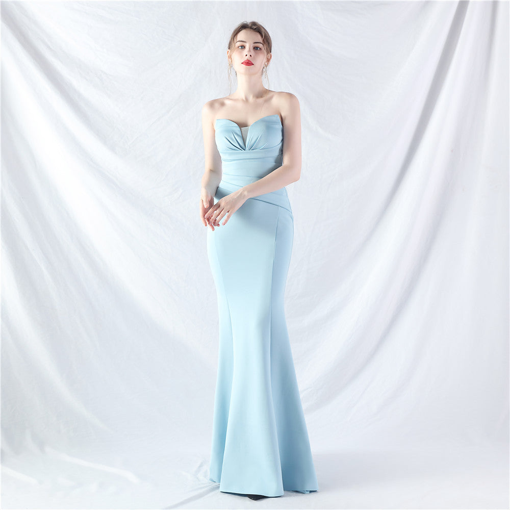 Women Sexy Off Shoulder Satin Evening Dress 7