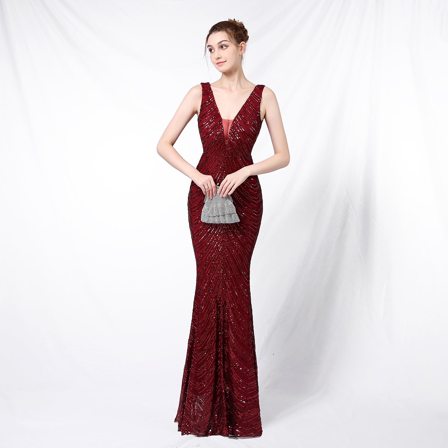 Sequin Fishtail Long Dress Formal Party Evening Dress 5