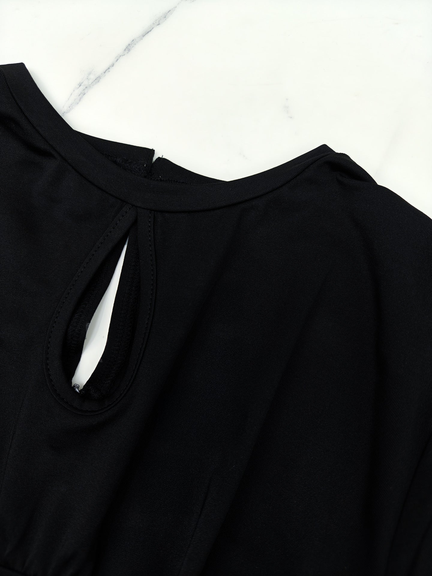 Women Solid Long-Sleeve Elegant Cutout Dress 6