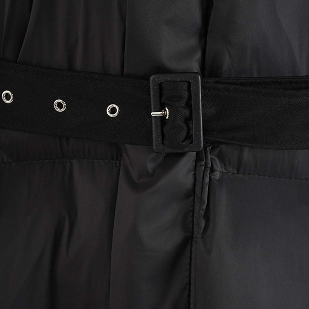 Winter Belt Slim Waist Patchwork Puffy Coat 10