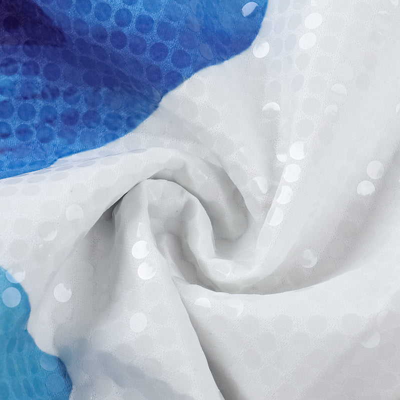 Autumn Floral Sequin Halter Neck Women's Chic Bodycon Dress 25