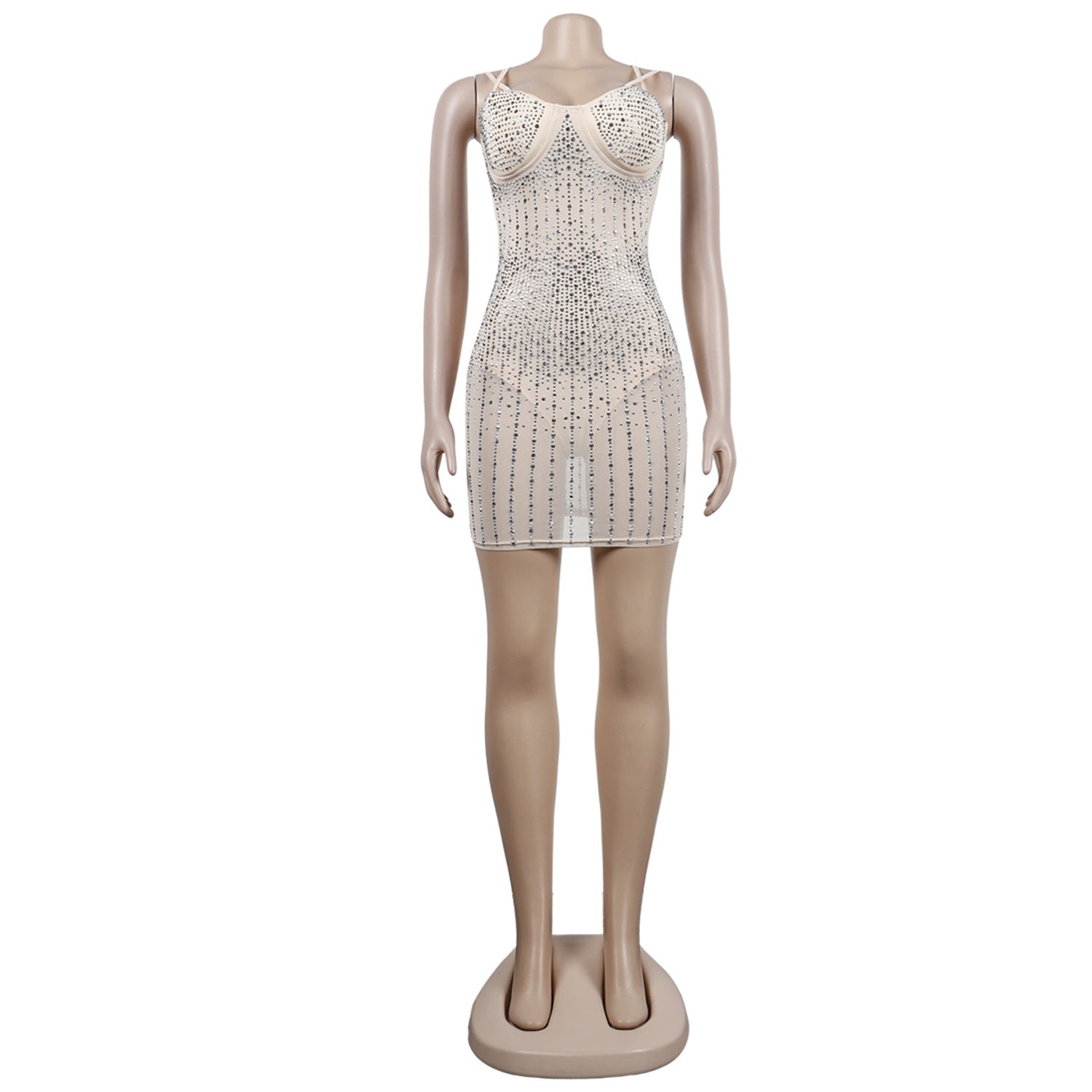 Sexy beaded Slim straps Nightclub Dress 12