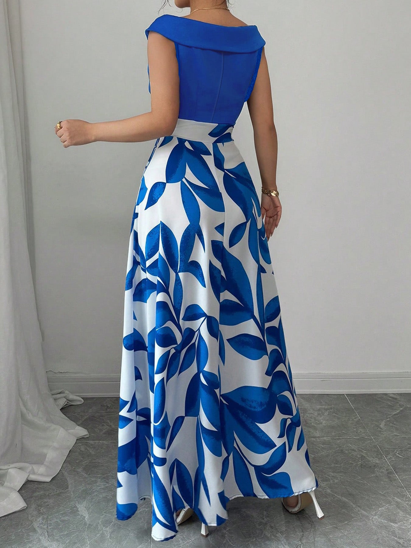 Women Autumn Elegant Contrast Color Dress 5