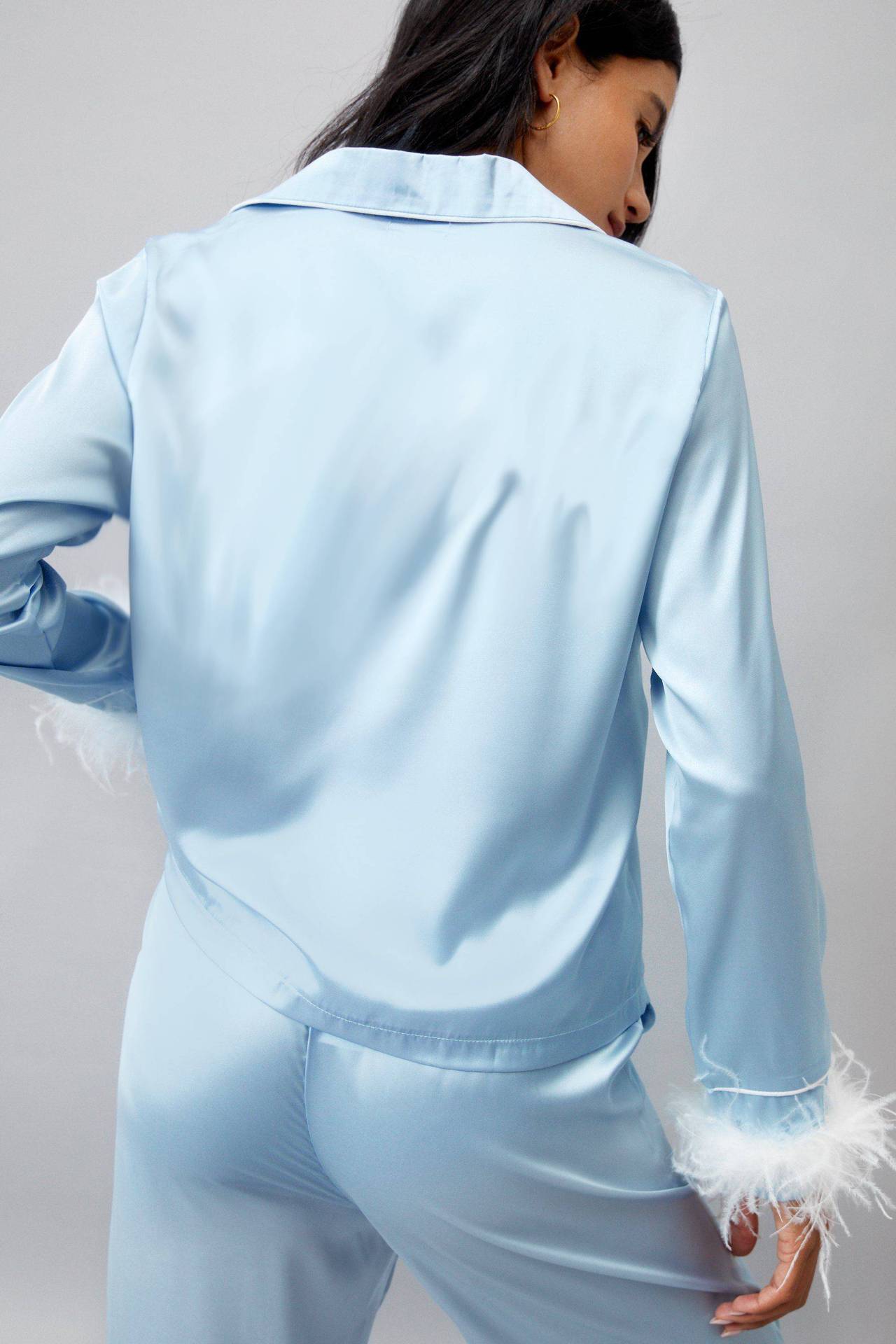 Women Pajamas Feather Casual Home Clothes Pajama Set 7