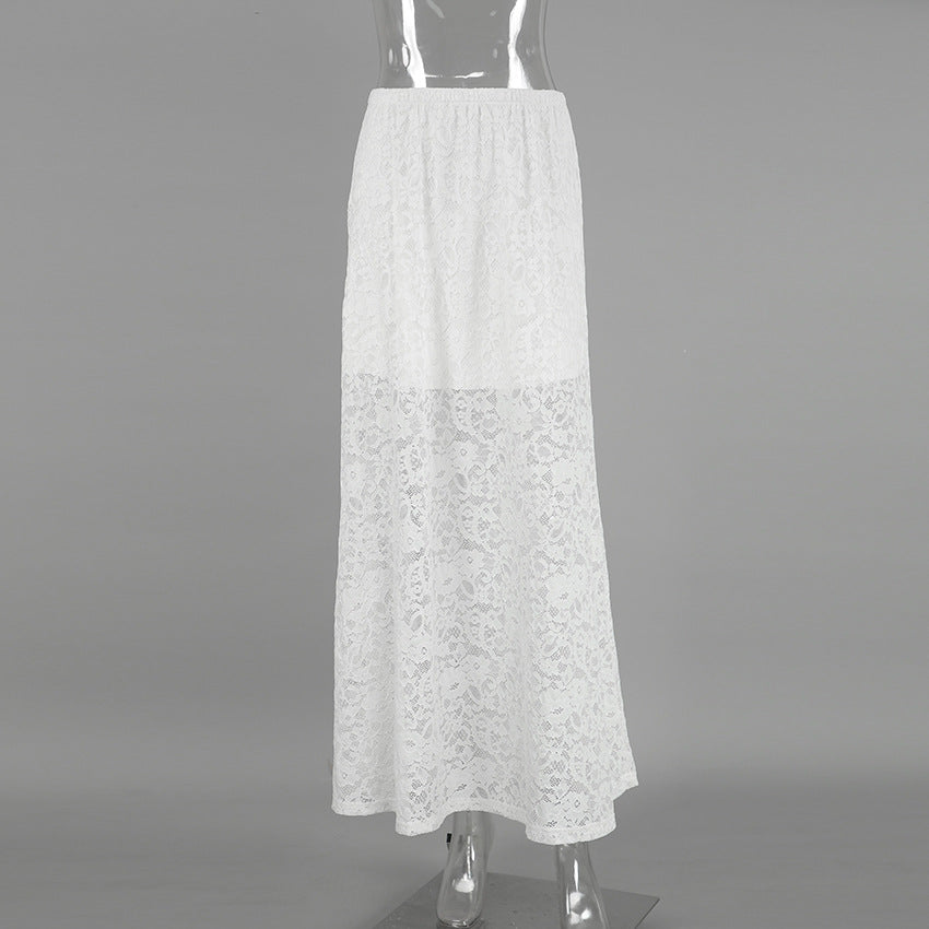 Spring Jacquard Lace Cut-Out Fashion Sexy Long Skirt 7