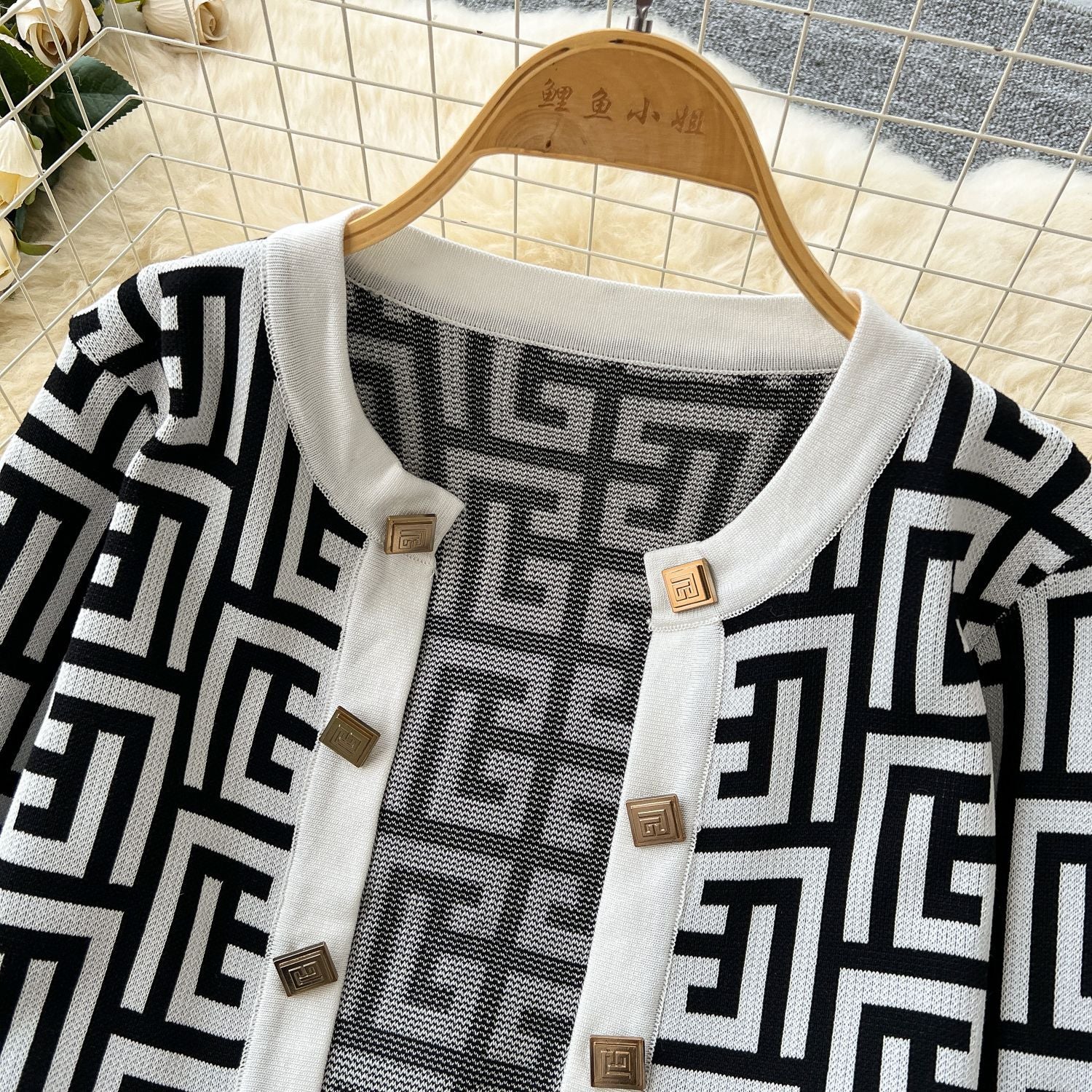 Women Cardigan Jacket Bodycon Dress Knitting Two-Piece Set 17