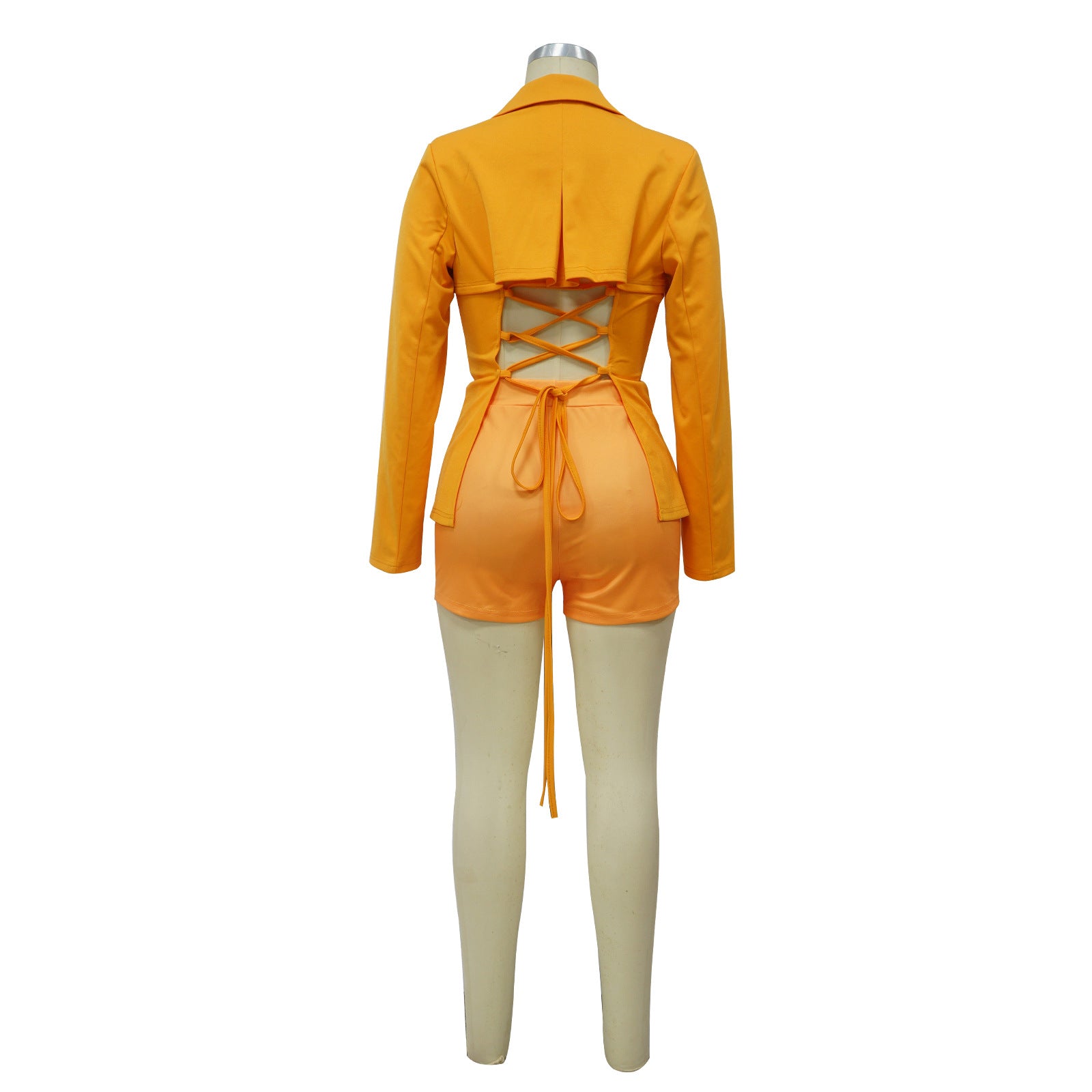 Fashion Women's Sexy V Neck Blazer Solid Color Long Sleeve Coat 19