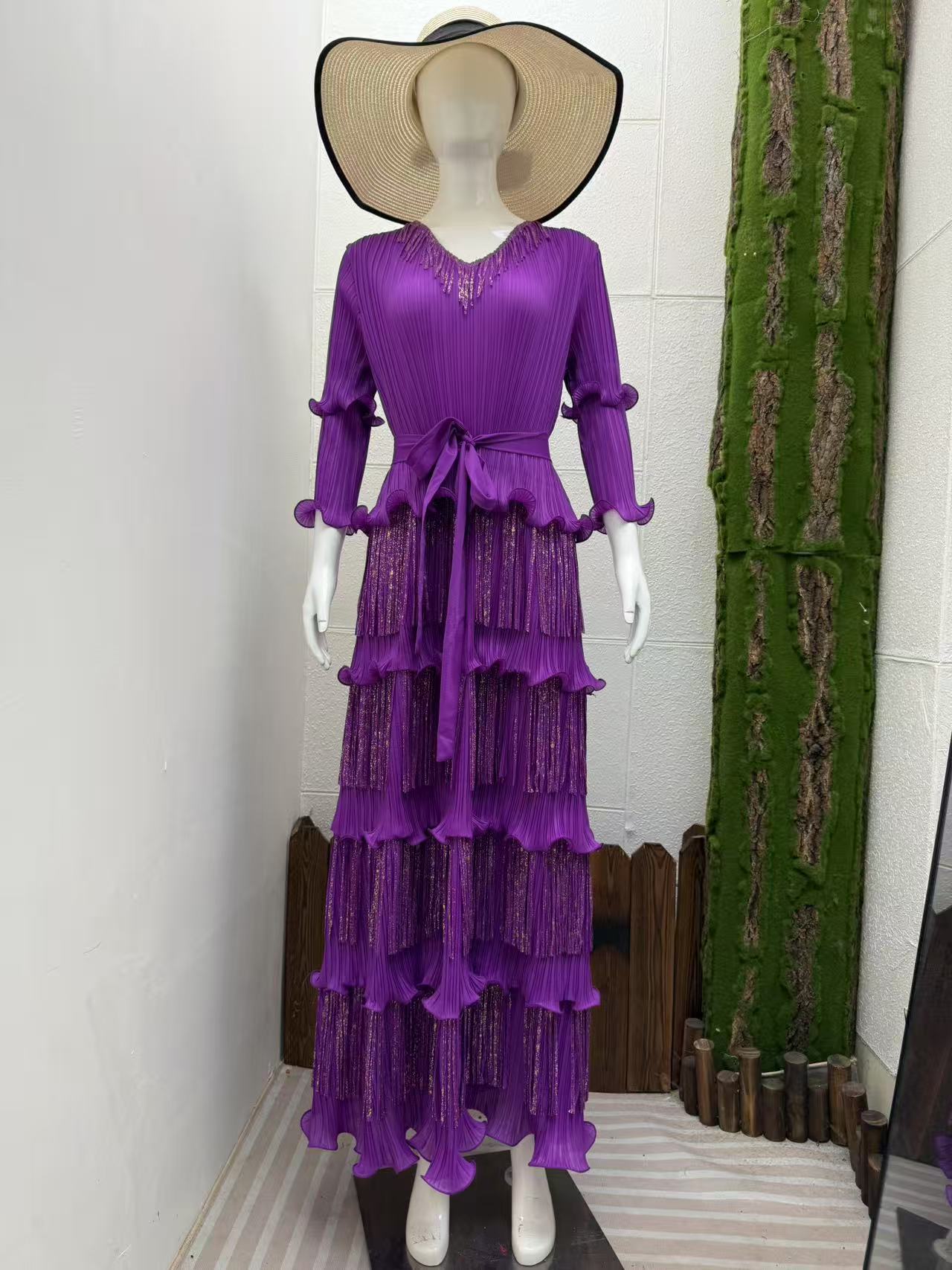 Ruffle Plus Size Fashion African Loose Chic Elegant Long Dress 17