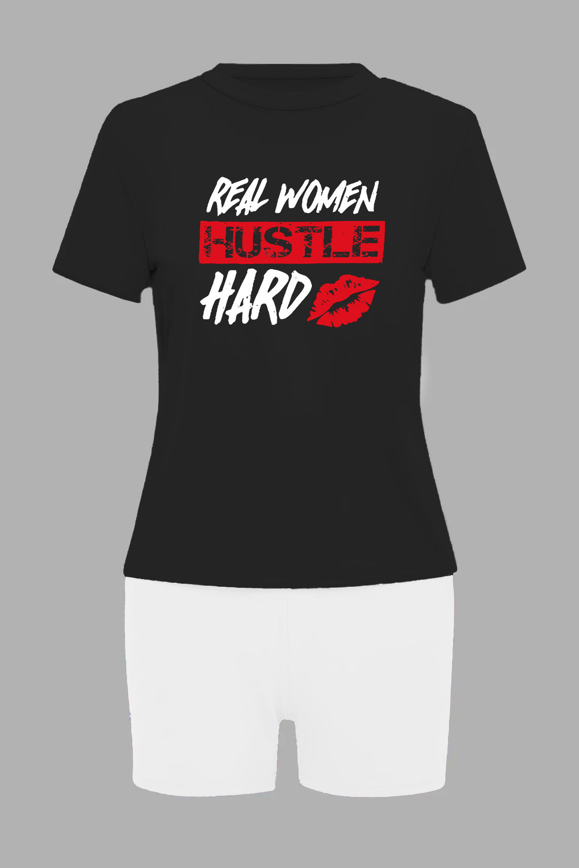 Women Printed Short Sleeve Top and Shorts Casual Two-Piece Set 3