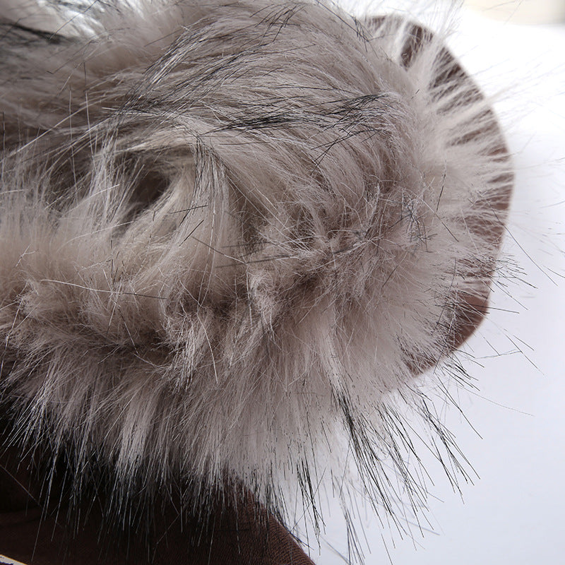 Winter Plush Hooded Badge Print Retro Jacket Loose Plus Size Casual Zipper Hoodies 14