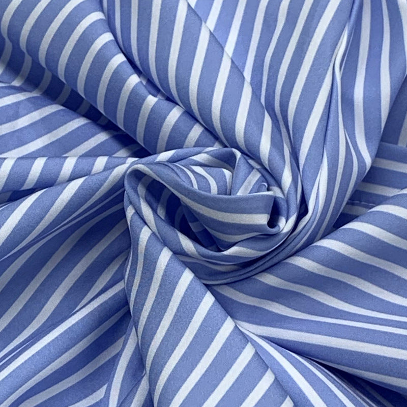 Women Chic Stripe Turndown Collar Maxi Dress 9