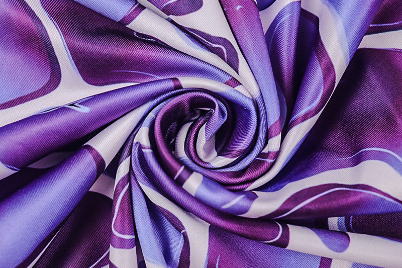 Fashion Printed Women's Patchwork Slim Waist A-Line Casual Chic V-Neck Maxi Dress 16