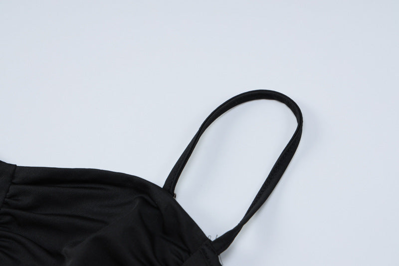 Summer Women's Solid Color Straps Camisole Fashion Bodycon Long Skirt Two Piece Set For Women 13