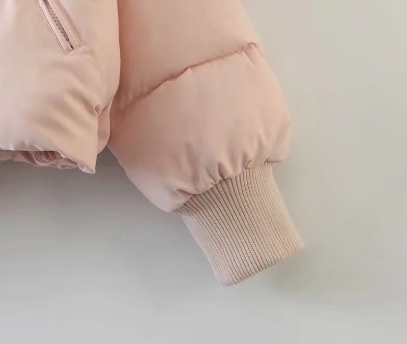 women's winter style fashion Stand Collar zipper pocket warm cotton-padded jacket 63