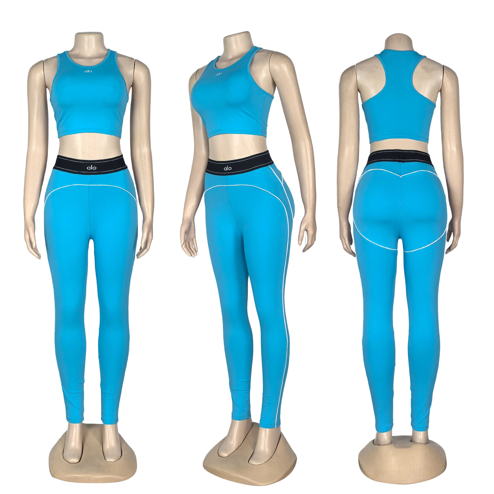 Summer Sleeveless Sports Vest Top & Butt-Lift High-Waist Yoga Leggings Set 4