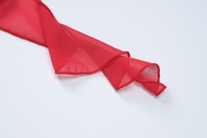 Women Summer Sexy Lace Ribbon Pleated Backless Dress 20