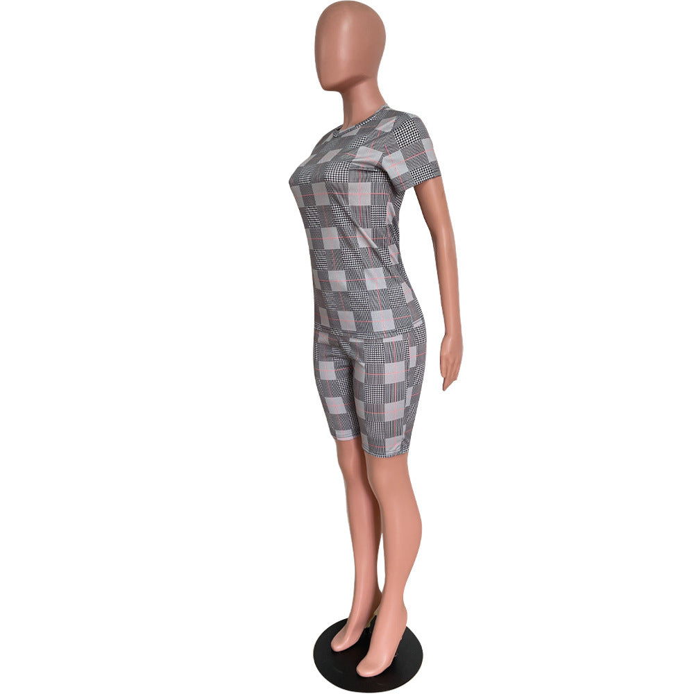 Summer Fashionable casual print T-shirt and shorts 2-piece set 11