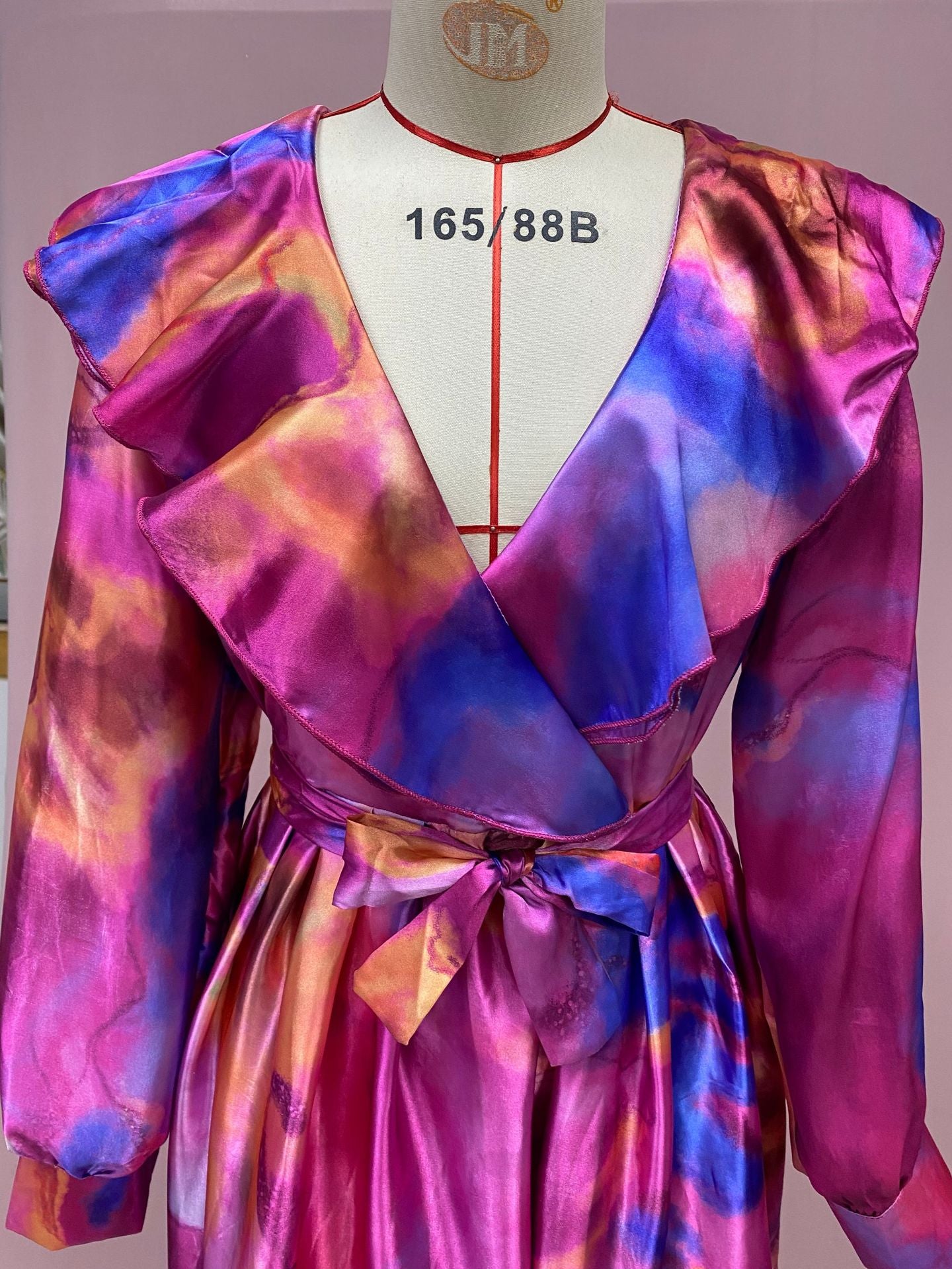 Spring Summer Print Mesh V-Neck Long Dress Plus Size Women's Dress 13