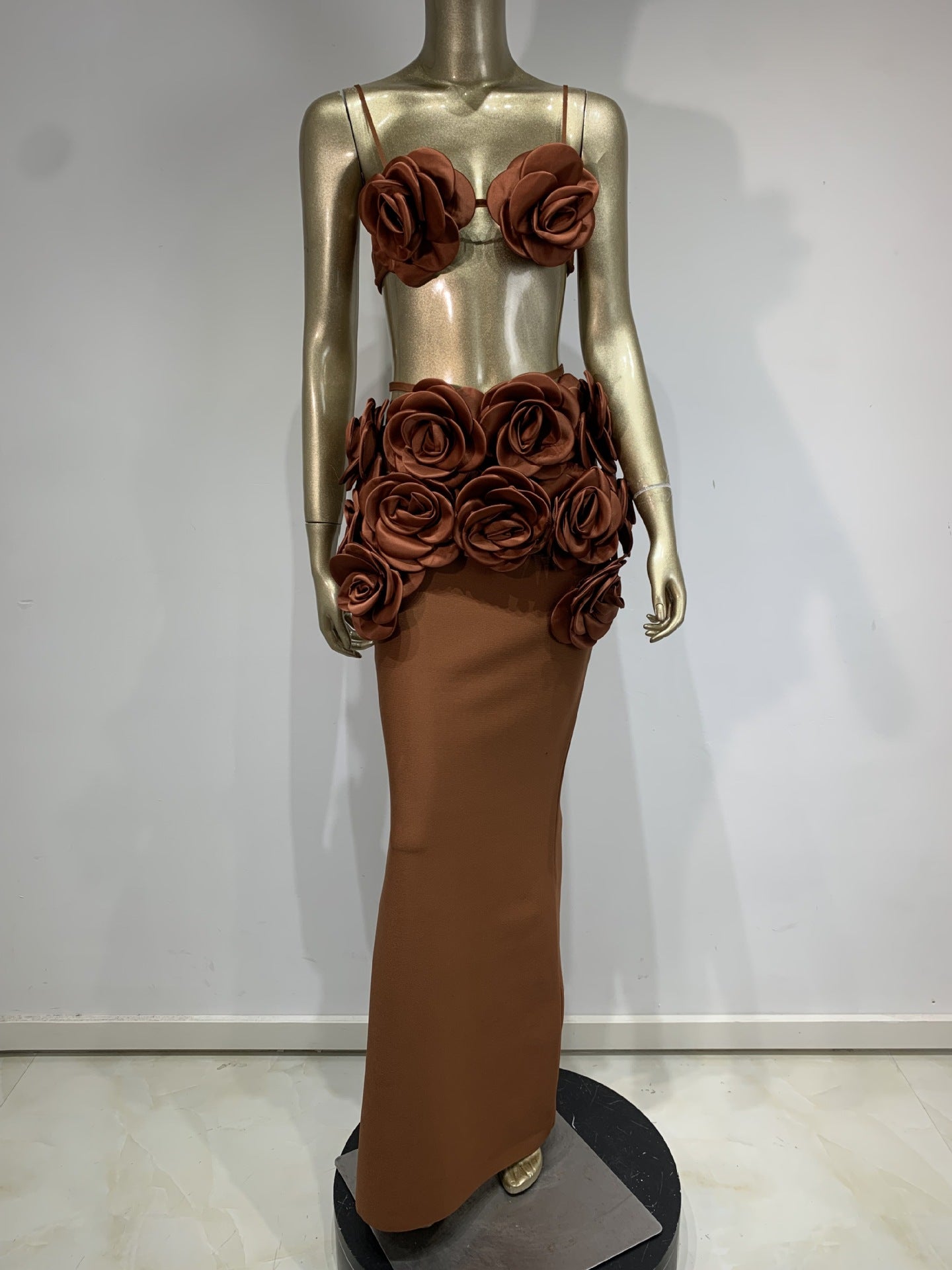 Floral Bustier Top & Long Skirt Beach Party Outfit 9