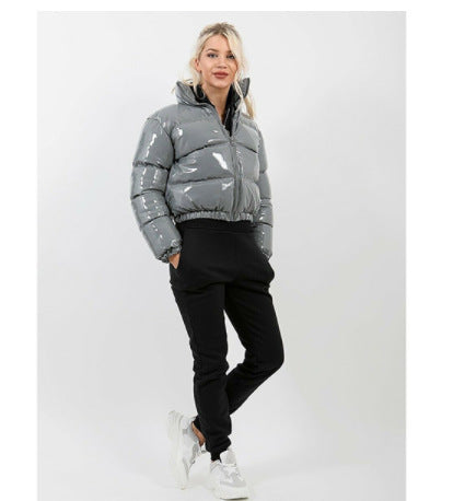 Women zippered padded coat 8